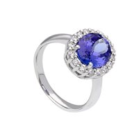 Anello Gioielleria Dossena  Donna in Oro bianco Tanzanite ANOR-250-253
